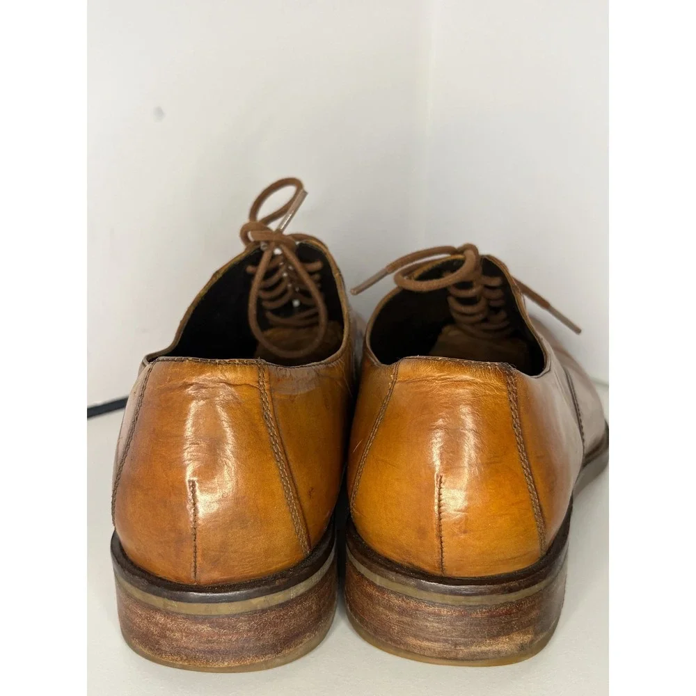 Cole Haan Nik Air Leather Oxford Lace-Up Shoes‎ Men's Size 10M Brown Plain-Toe